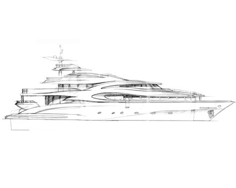 42 meter yacht sketch Nautical Architecture, Lux Yachts, Flower Drawings With Color, Yacht Drawing, Yacht Sketch, Boat Sketch, Ship Construction, Marine Design, Yatch Boat