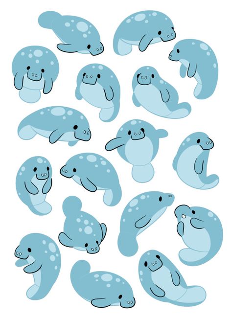 Beachy Quilts, Nursery Mermaid, Manatees, Cute Shark, For Stickers, Cute Doodles Drawings, Cute Doodle Art, Cute Little Drawings, Cute Animal Drawings