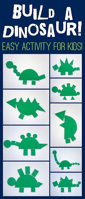 Fun & Simple dinosaur activity for kids! Build A Dinosaur, Dinosaur Activity, Dinosaurs Preschool, Dinosaur Activities, Dinosaur Crafts, Easy Activities, Dinosaur Theme, Kindergarten Art, Activity For Kids