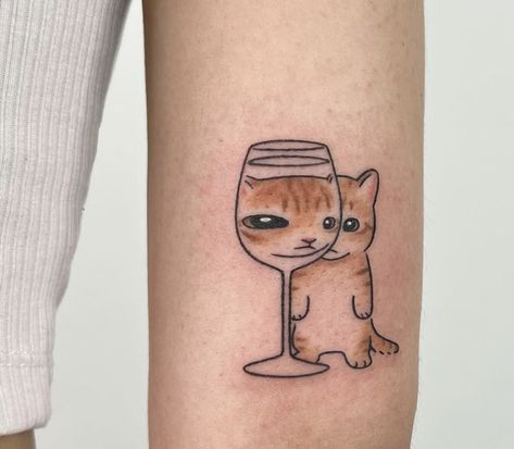 Tato Flash, Kitten Tattoo, Orange Kitten, Cat Tattoo Designs, Cute Little Tattoos, Cute Tiny Tattoos, Weird Tattoos, Funny Tattoos, Friend Tattoos