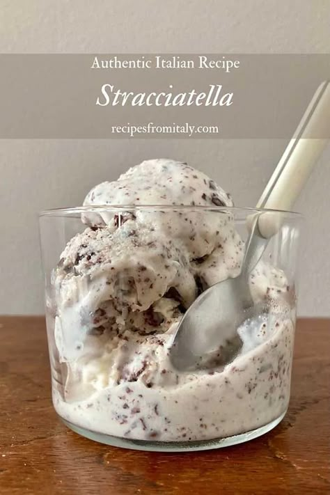 Stracciatella Gelato Recipe - Recipes from Italy Eggless Gelato Recipe, Stracciatella Gelato, Italian Gelato Recipe, Recipes From Italy, I Lost 100 Pounds, Gelato Maker, Baking Lessons, Gelato Flavors, Italian Gelato