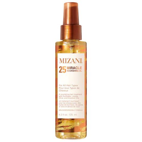 25 Miracle Nourishing Oil - Mizani | Sephora Black Woman Short Hair, Best Hair Growth Oil, Oil For Curly Hair, Moisturize Dry Hair, Hair Steaming, Best Hair Oil, Sunflower Daisy, Dull Hair, Black Hair Care