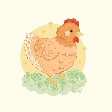 Chicken Drawing, Chicken Illustration, Spring Illustration, Duck Art, Kawaii Illustration, Watercolor Projects, Cute Chickens, Shop Owner, Cute Animal Drawings