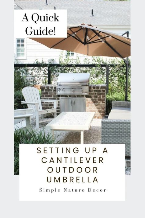 HOW TO SET UP CANTILEVER OUTDOOR PATIO UMBRELLA Outdoor Porches, Patio Umbrella Stand, Garden Umbrella, Canopy Cover, Cantilever Umbrella, Space Ideas, Outdoor Tiles, Outdoor Porch, Market Umbrella