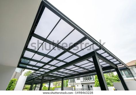 Transparent Acrylic Roof Sheet Closeup Garage Stock Photo 1498463228 | Shutterstock Indoor Pool Design, Roofing Options, Wood Shingles, Roof Construction, Concrete Roof, Roof Colors, Pergola With Roof, Roofing Sheets, Glass Roof