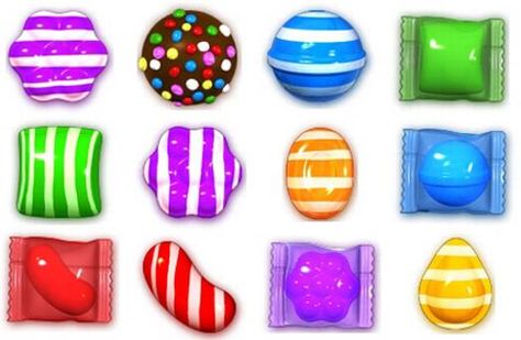 The different kinds of candies in Candy Crush Candy Crush Party, Candy Crush Cakes, Candy App, Candy Crush Games, Candy Crush Soda Saga, Candy Crush Saga, Gold Bar, Chocolate Candy, Game Item