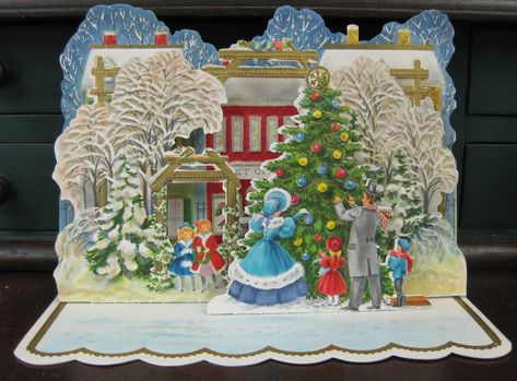 Vintage Hallmark Pop-up Christmas Card | 1950s Hallmark Christmas card. - Love Pop Up Cards.... Pop Up Christmas Cards, Christmas Paper Craft, Xmas Greeting Cards, Hallmark Greeting Cards, Christmas Pops, Christmas Card Art, Vintage Pop, Christmas Card Crafts, Christmas Tree Cards