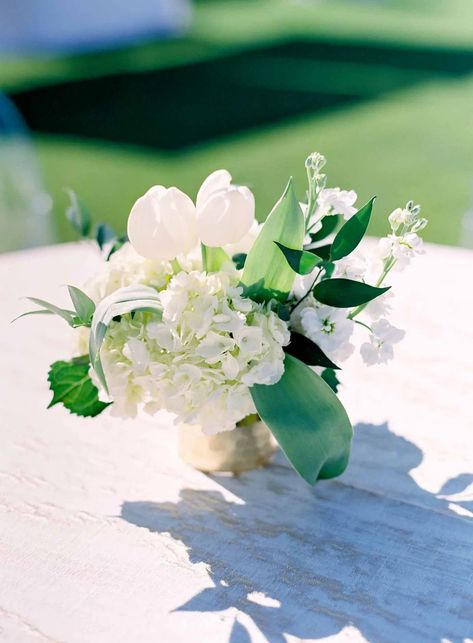 Cocktail Table Arrangement, Cocktail Table Centerpieces, Outdoor Tent Wedding, Tent Wedding Reception, Tall Floral Arrangements, White And Green Wedding, Green Centerpieces, Tulip Wedding, Wedding Reception Flowers