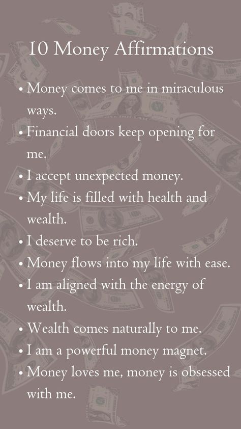 Money Mantras, Vision Board Affirmations, Energy Healing Spirituality, Motiverende Quotes, Abundance Affirmations, Daily Positive Affirmations, Wealth Affirmations, Morning Affirmations, Manifesting Money