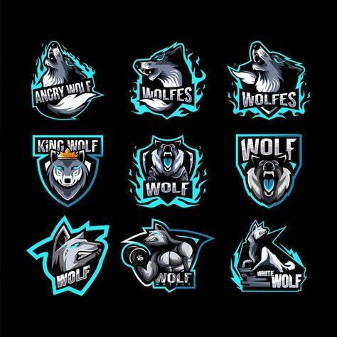 Wolf logo mascot collection design | Premium Vector #Freepik #vector #angry-animal #beast #abstract-animal #animal-logo Wolf Mascot Logo, Wolf Logo Design Ideas, Free Fire Mascot Logo, Logo Free Fire, Wolf Logo Design, Sparta Logo, Food Mascot, Beast Logo, Wolf Team