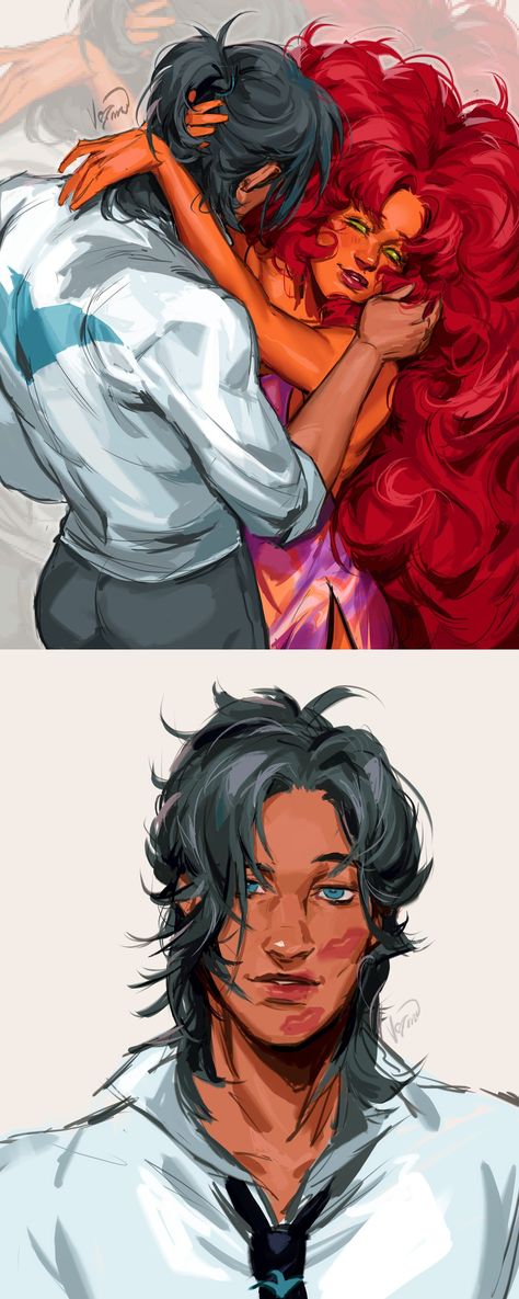 Jason Todd X Starfire, All Star Batman And Robin, Jason Todd And Starfire, Nightwing X Starfire Fanart, Dickkory Dc, Nightwing X Starfire Comics, Kori X Nightwing, Red X And Starfire, Dickori Dc