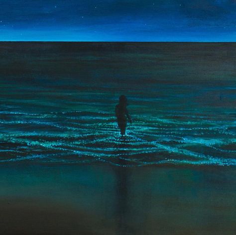 Bioluminescence Archival Print | Etsy Biolumenesent Ocean, Bioluminescence Painting, Bioluminescence Creatures, Bioluminescence Water, Bioluminescence Aesthetic, Bioluminescent Algae, Bioluminescent Plankton, Woman Photoshoot, Nantucket Beach