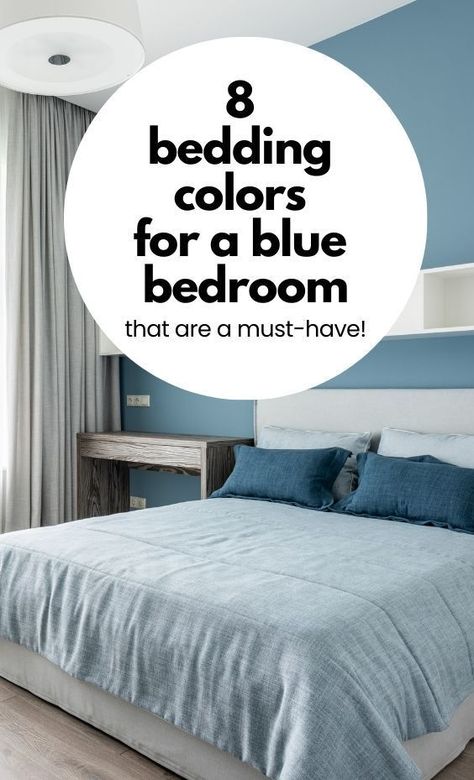 Are you looking to make your blue bedroom pop with color? The right bedding color can transform a space. From bold pops of color to subtle neutrals, there is a wide range of colors to choose from. To help you create a beautiful, inviting bedroom space, here are 8 of the best bedding colors for a blue bedroom. Bedding For Blue Bedroom, Light Blue Contemporary Bedroom, Simple Blue Bedroom Ideas, Bedding For Blue Walls, How To Decorate A Blue Bedroom, Bedrooms With Light Blue Walls, Medium Blue Bedroom, Light Blue Wall Bedroom Ideas, Bedroom Light Blue Walls