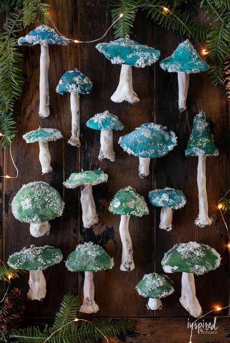 Jane Hopper, Mushroom Tree, Diy Mushroom, Mushroom Ornaments, Cotton Toys, Clay Mushroom, Hanging Craft Ideas, Mushroom Crafts, Hanging Craft