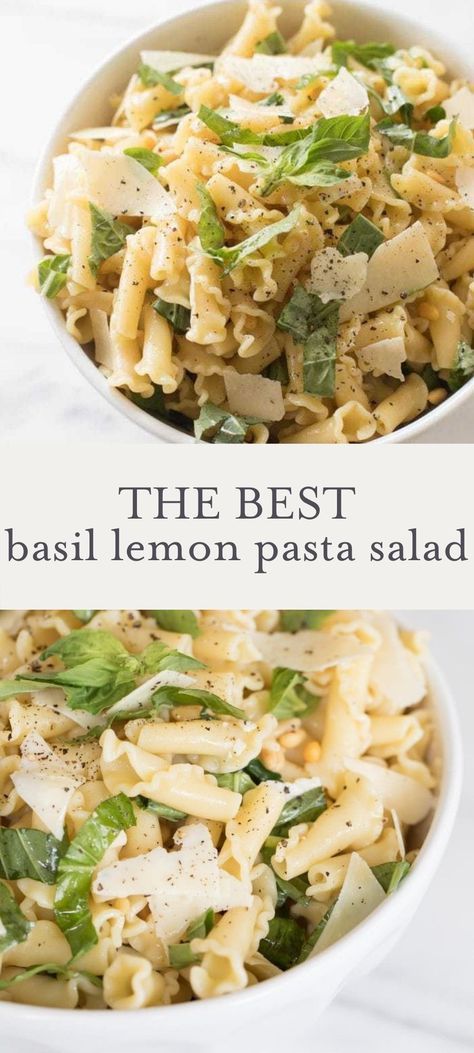 Lemon Basil Pasta Salad, Lemon Pasta Salad, Lemon Pasta Salads, Lemon Basil Pasta, Basil Pasta Salad, Basil Recipes, Basil Pasta, Lemon Basil, Pasta Salad Recipe