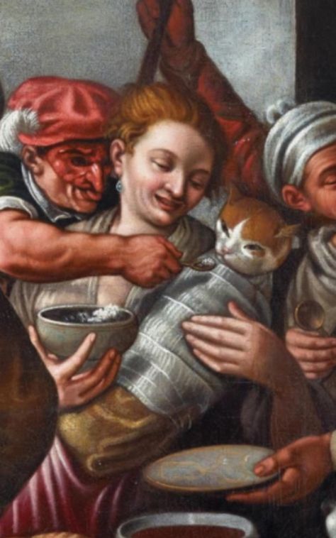 Spoon Feeding, Poor Unfortunate Souls, Cat Paintings, Bo Bartlett, Unusual Animals, Old Cats, Cat Feeding, Old Paintings, Ethereal Art