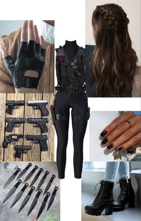 Combat Vest Outfit, Assassin Gear Outfits, Vigilante Outfit Female, Combat Clothes Female, Female Spy Outfit, Body Guard Outfit, Combat Outfit Female Character Design, Female Tactical Outfit, Combat Outfit Female