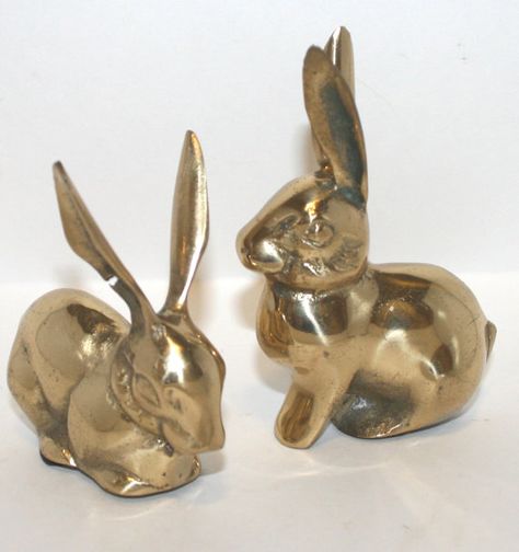 Brass Bunny, Cast Brass Bunnies, Vintage Brass Bunny, Brass Rabbit, Vintage Brass Bunny Figurines, Brass Jackrabbit, Easter Rabbit, Brass Brass Rabbit, Bunny Statue, Glass Candle Lantern, Gold Statue, Brass Animals, Brass Figurines, Rabbit Figurine, Bunny Figurine, Red House