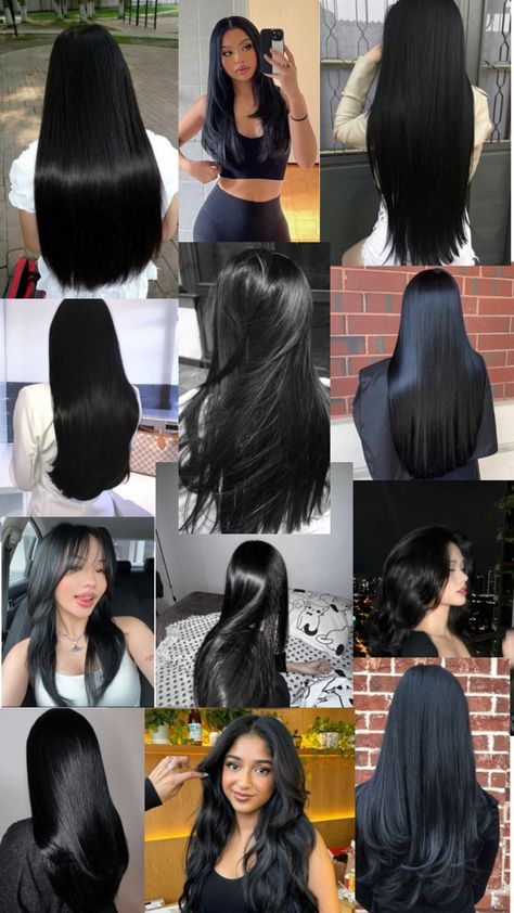 Black Hair Haircuts, Jet Hair, Short Dyed Hair, New Hair Look, Black Hair Aesthetic, Blue Black Hair, Jet Black Hair, Black Hair Color, Blonde Hair Inspiration