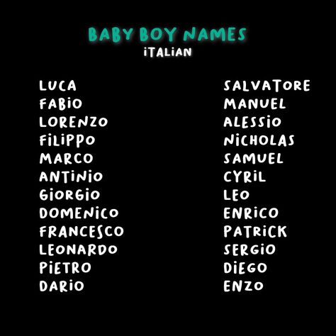 Italian Mafia Names, Italian Names Boy, Last Names For Characters, Best Character Names, Fantasy Names, Aesthetic Names, Writing Motivation, Name Inspiration, Baby Names And Meanings