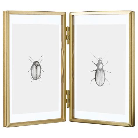 LERBODA Frame, gold, 4x6" If you want some variation, you can easily change the motif in the frame. Ribba Frame, Teen Bedrooms, Room Refresh, Picture Ledge, Double Frame, Old Frames, Epoxy Coating, Decorating With Pictures, House Room