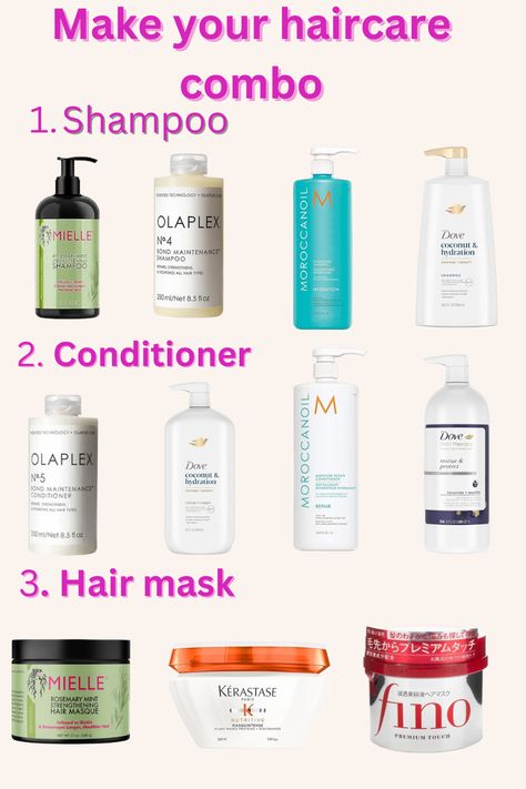 #haircare #haircarecombo #olaplex #mielle #finohairmask #hairmask #shampoo #conditioner #conditionerfordryhair #mielle #fino #moroccaoil #pinterest #healthyhair #shinyhair #silkyhair #hairproducts #silkyhairproducts #effectivehaircare Best Shampoo For Silky Smooth Hair, Best Shampoo And Conditioner For Growth, Fino Haircare, Best Cheap Shampoo, Best Hair Shampoo And Conditioner, Shampoo For Long Hair, Shampoo For Thick Hair, Good Shampoo, Shampoo For Hair Growth