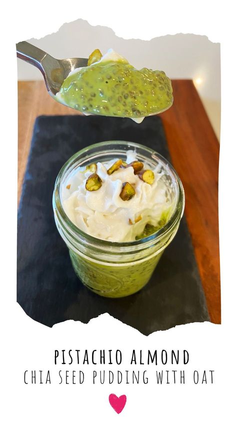 Pistachio ice cream is one of my favorite flavors and this healthy pistachio chia seed pudding is the perfect substitute! Pistachio Chia Seed Pudding, Green Chia Pudding, Almond Butter Chia Pudding, Savory Chia Pudding, Pistachio Chia Pudding, Savory Chia Seed Recipes, Healthy Pistachio Recipes, Protein Chia Seed Pudding, Vegan Chia Seed Pudding