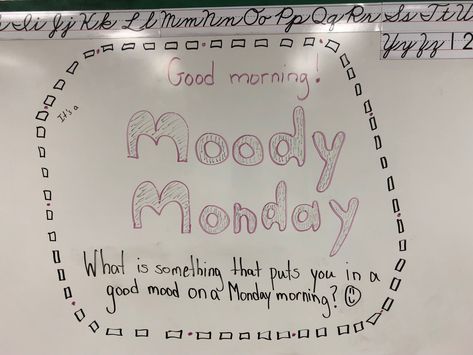 Whiteboard Sel Bell Ringers, Monday Prompts, Monday Whiteboard, White Board Ideas, Whiteboard Prompts, Whiteboard Questions, Morning Writing, Whiteboard Messages, Morning Meeting Activities