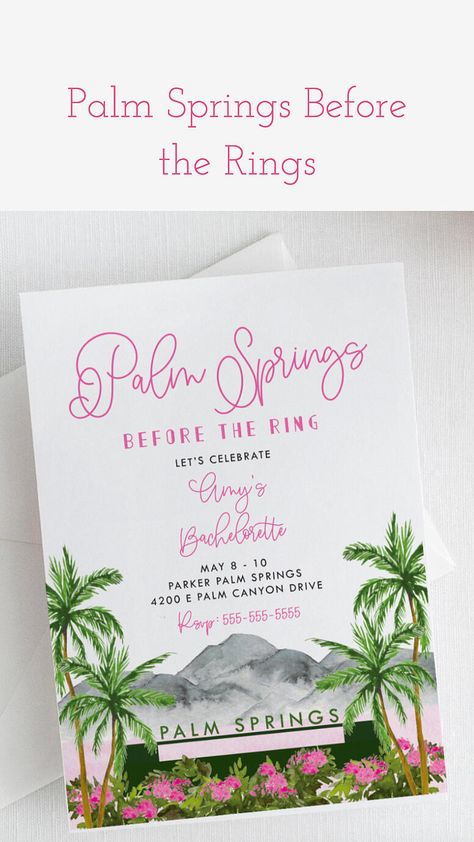 Palm Springs Before the Rings: How to Plan an Amazing Palm Springs Bachelorette Palm Springs Bachelorette Party Ideas, Hotel Bachelorette Party, Palm Springs Bach, Palm Springs Party, Palm Springs Bachelorette Party, Bachelorette Party Theme, Palm Springs Decor, Small Wedding Party, Palm Springs Bachelorette