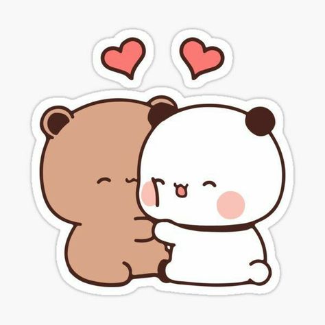 Dudu And Bubu, Hug Cartoon, Panda Hug, Hug Stickers, Dudu Bubu, Teddy Bear Cartoon, Teddy Bear Hug, Teddy Pictures, Bear Panda