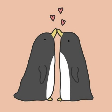 1,361 Likes, 15 Comments - Sophie Corrigan (@ladyaxolotl) on Instagram: “Happy #WorldPenguinDay!  I for one would love to cuddle a penguin  #chancewouldbeafinething” Two Penguins In Love, Penguin Pfp, Sophie Corrigan, Penguins In Love, Two Penguins, Penguin Day, Penguin Pictures, Penguin Drawing, Penguin Art