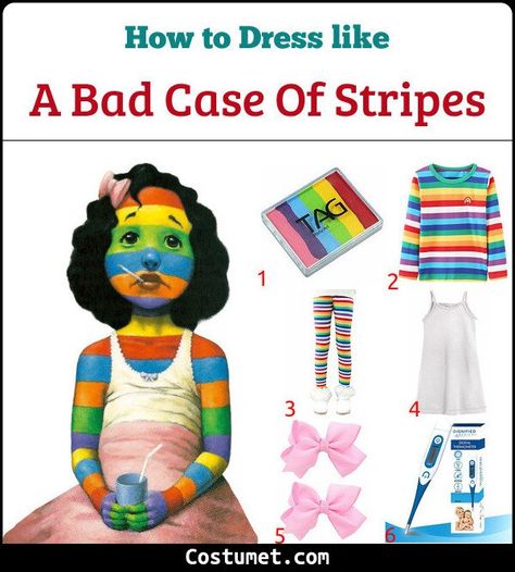 Bad Case Of Stripes Costume, Tights Top, Storybook Character Costumes, Book Characters Dress Up, Bad Case Of Stripes, Stripes Outfit, Book Character Day, Character Dress Up, Book Costumes