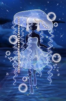 Jellyfish Outfit Ideas, Jelly Fish Clothes, Jellyfish Outfit Design, Jelly Fish Inspired Outfit, Jellyfishcore Outfits, Jellyfish Person Drawing, Jelly Fish Outfits, Jellyfish Oc Drawing, Jelly Fish Character Design