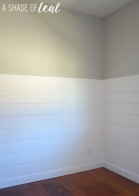 Half Shiplap Wall Nursery, Faux Shiplap Wall With Paint, Faux Shiplap Wall Peel And Stick, Diy Faux Shiplap Wall With Paint, Installing Vertical Shiplap, Shiplap Nursery, Virtical Shiplap Wallpaper, Small Mudroom Ideas, Nursery Accent Wall