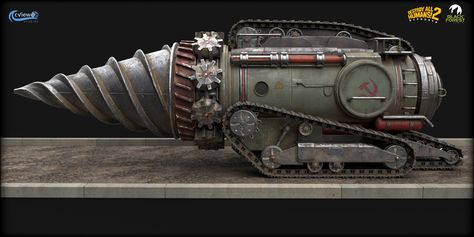 ArtStation - Tunneler Destroy All Humans, Fantasy Tank, Steampunk Illustration, Forest Games, Welded Metal Projects, Concept Vehicles Sci Fi, The Black Forest, 3d Concept, Retro Futuristic