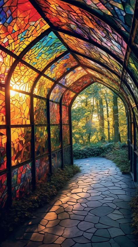 Sun Shining, Trending Pins, Fantasy House, Dream House Interior, Stained Glass Art, Casas De Ensueño, Dream House Decor, Pretty Places, Fantasy Landscape