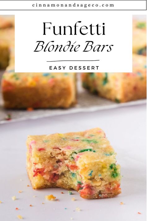 Funfetti Blondie Bars Funfetti Blondies, Blondie Bars, Party Bites, Blondie Bar, Throwing A Party, Sweet Recipe, Cake Walk, Recipe Board, Recipe Boards