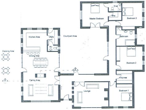 Note the open plan kitchen/dining/living room Irish House Plans, House Plans Ireland, Ireland Houses, House Designs Ireland, Irish House, Open Plan Kitchen Dining Living, Bungalow Floor Plans, Open House Plans, Kitchen Dining Living Room