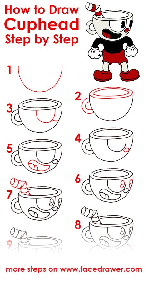 Would you like to learn to draw Cuphead? Today you can learn how to draw Cuphead step by step. Cuphead Drawings Easy, How To Draw Cuphead, Cuphead Painting, Cuphead Tutorial, Cup Head Art, How To Draw Step By Step, Cuphead Drawings, Cuphead Art, Easy Disney Drawings