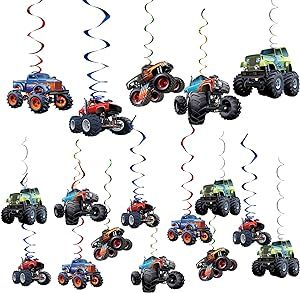 4th Birthday Monster Truck Theme, Hot Wheels Monster Truck Party, Monster Truck Birthday Party Ideas Food, Monster Truck Theme Birthday Party, Monster Truck Birthday Party Ideas, Monster Truck Birthday Party, Monster Truck Theme, Cars Birthday Party Decorations, Truck Birthday Party