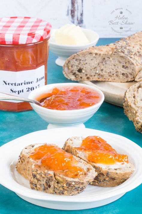 Small Batch Nectarine Jam - Conserve Method. Delicious and quick. Nectarine Jam, Nectarine Recipes, Easy Jam, Jam Recipes Homemade, Uk Food, Jam And Jelly, Jams And Jellies, Jam Recipe, Jelly Recipes