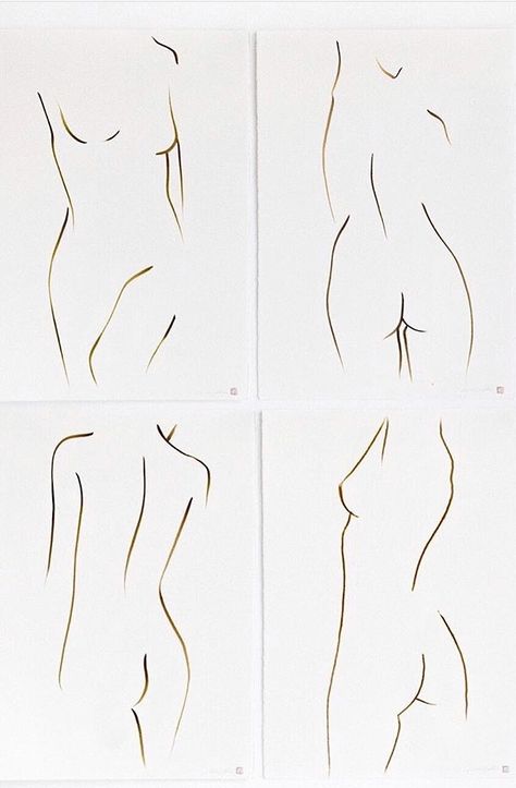 Woman Silouhette Aesthetic, Tear Falling Drawing, Patings Art Ideas Simple, Nude Art Ideas Drawing, Nude Line Drawings, Nude Ideas Easy, Nude Art Ideas Easy, Women Outline Art, Back Fine Line Tattoo