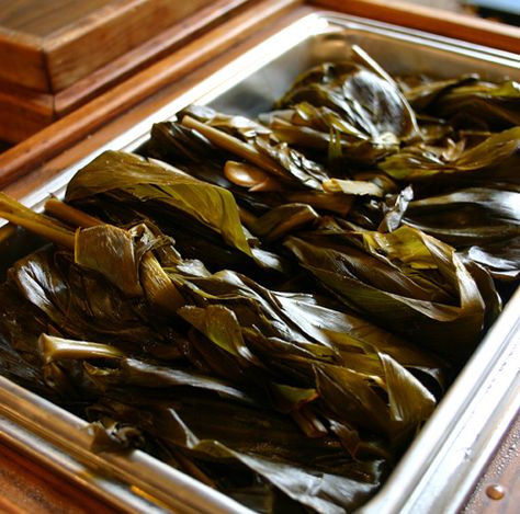 Laulau Recipe Laulau Recipe Hawaii, Laulau Recipe, Hawaiian Luau Food, Lau Lau Recipe, Luau Recipes, Hawaii Foods, Hawaii Eats, Hawaiian Cuisine, Taro Leaves