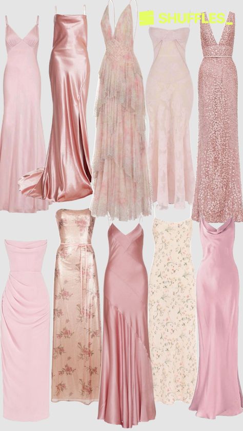 Created by jadaallevi on Shuffles Pink Bridesmaids Dresses, Pink Bridesmaids, Pink Bridesmaid Dresses, Guest Attire, Dream Wedding Ideas Dresses, Prom Dress Inspiration, Cute Prom Dresses, Wedding Attire Guest, Pretty Prom Dresses