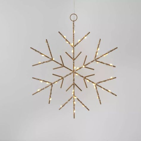 Christmas LED Gold Snowflake Novelty Sculpture Room String Lights, Starburst Light, Snowflake Lights, Christmas House Lights, String Ball Lights, White String Lights, Silver Theme, Gold Snowflake, Led Fairy Lights