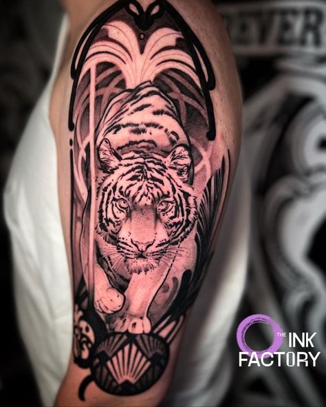 The prowling tiger done by @talimariqueztattoo . If you like what you have been seeing its time to drop us a DM or email and get booked in today!! #TheInkFactory #DublinTattoo #Ireland #BlackandGrey #BlackandGreyTatto #TigerTattoo #Tiger #Inked #Tattoo #BlackandBoldTattoo #Sleeve #TattooSleeve Prowling Tiger, Inked Tattoo, Tiger Tattoo, Got Books, Sleeve Tattoos, Black And Grey, Tattoos