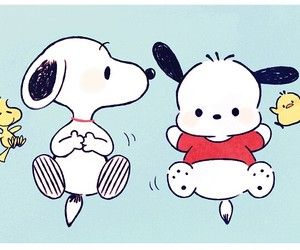 23 images about pochacco on We Heart It | See more about pochacco, sanrio and kawaii Snoopy Drawing, Baby Snoopy, Snoopy Cartoon, Snoopy Wallpaper, Hello Kitty Characters, Snoopy Pictures, Snoopy Love, 2019 Calendar, Hello Kitty Iphone Wallpaper