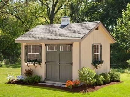 Cute Garden Shed Plans | Heritage Amish Shed Kit 10 x 16 Garden Shed Kits, Amish Sheds, Diy Shed Kits, Small Shed, Shed Landscaping, Storage Shed Kits, Patio Grande, Build Your Own Shed, Diy Shed Plans