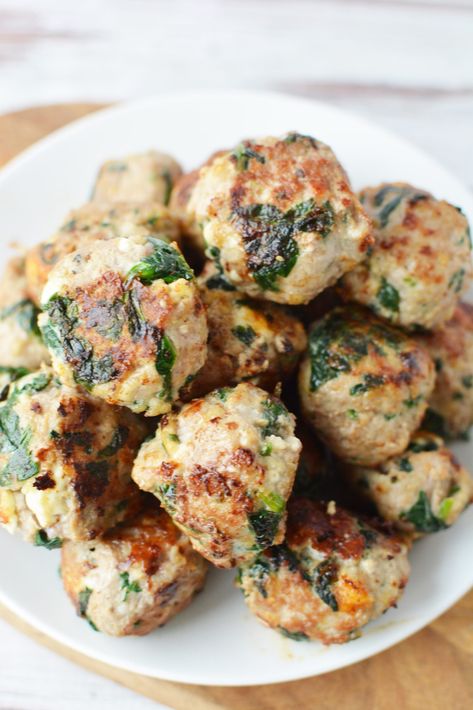 Turkey Feta Spinach Meatballs Recipe Turkey And Feta Meatballs, Greek Turkey Meatballs With Spinach And Feta, Turkey Feta Meatballs And Lemon Crema, Turkey Meatball Pita, Ground Turkey Feta Meatballs, Healthy Greek Turkey Meatballs, Turkey Mushroom Meatballs, Turkey And Chicken Meatballs, Turkey Feta Spinach Meatballs