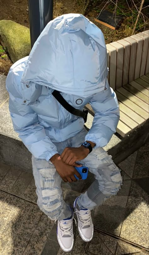 Blue Trapstar Jacket, Trapstar Jacket, Drip Fits, Swag Pics, Drippy Outfit, Drip Outfit Men, Hype Clothing, Black Men Fashion Swag, Cold Fits